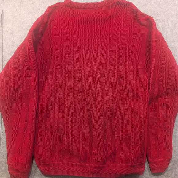 Vintage Chaps Ralph Lauren Pull Over Crew Neck Sweater Embroidered Red XL Men - Picture 2 of 9